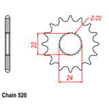 FRONT SPROCKET - STEEL 13T 520P