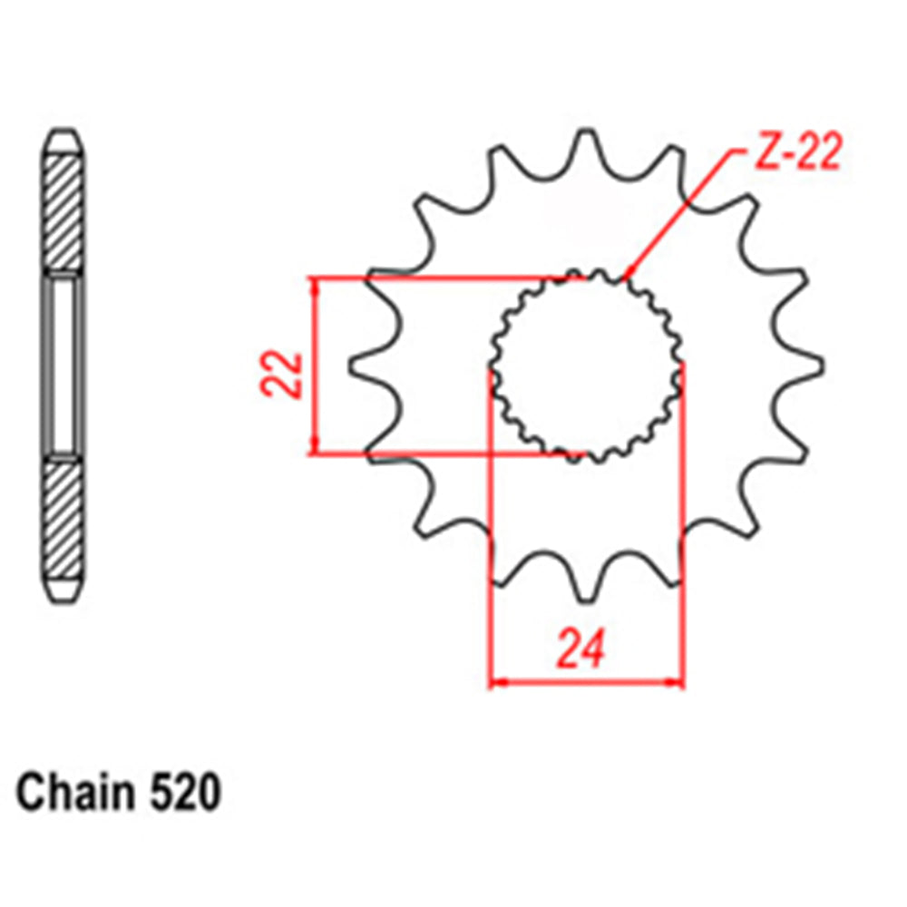 FRONT SPROCKET - STEEL 14T 520P