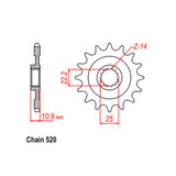 FRONT SPROCKET - STEEL 13T 520P