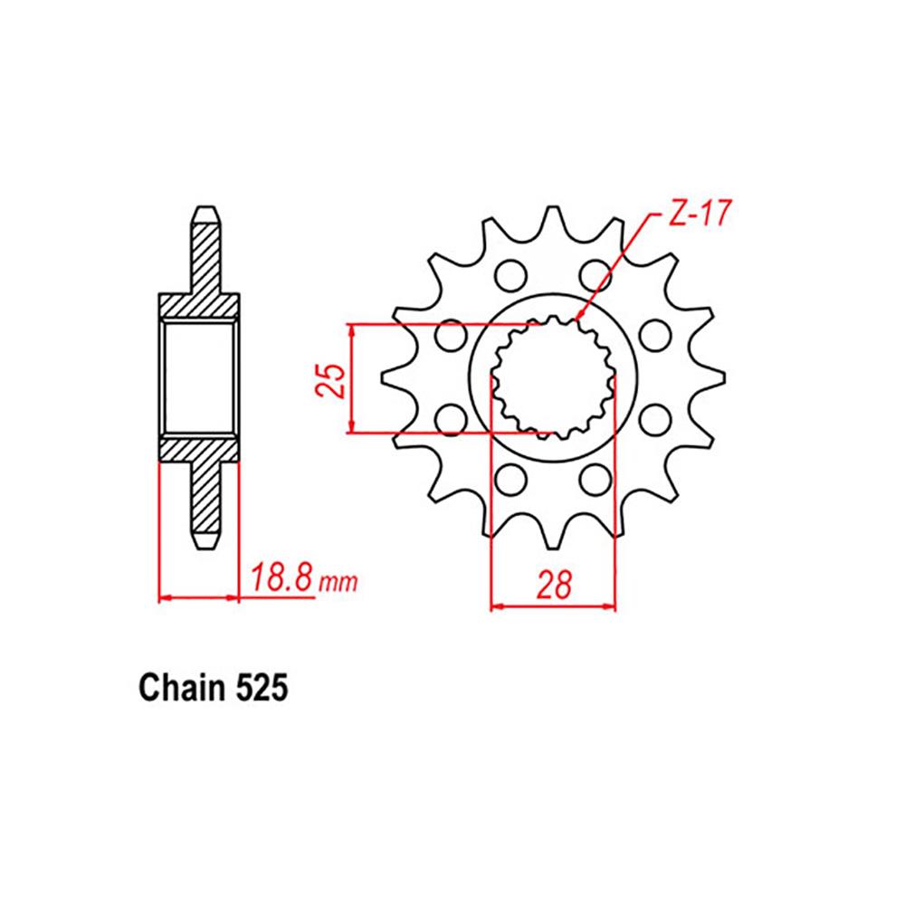 FRONT SPROCKET - STEEL W/-RUBBER CUSH 16T 520P