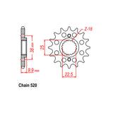 FRONT SPROCKET - STEEL 15T 520P