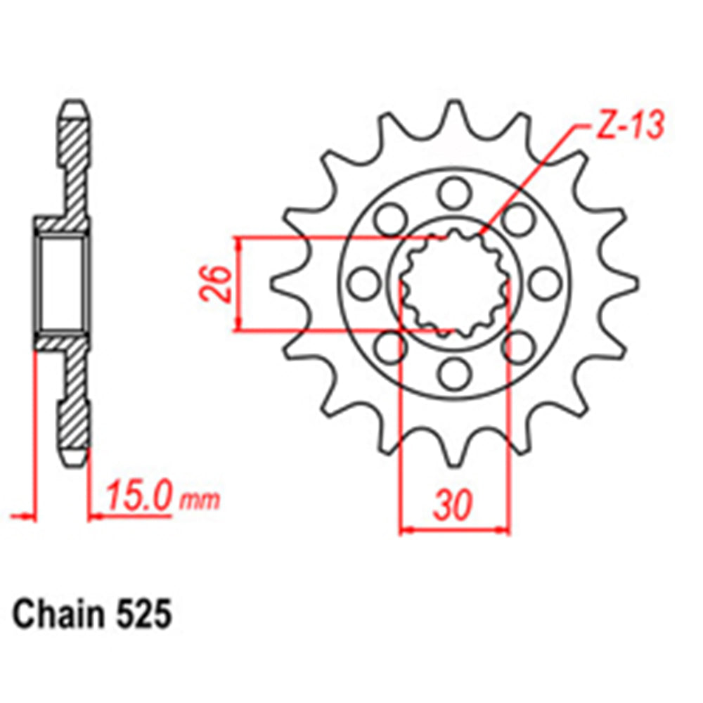 FRONT SPROCKET - STEEL 16T 525P