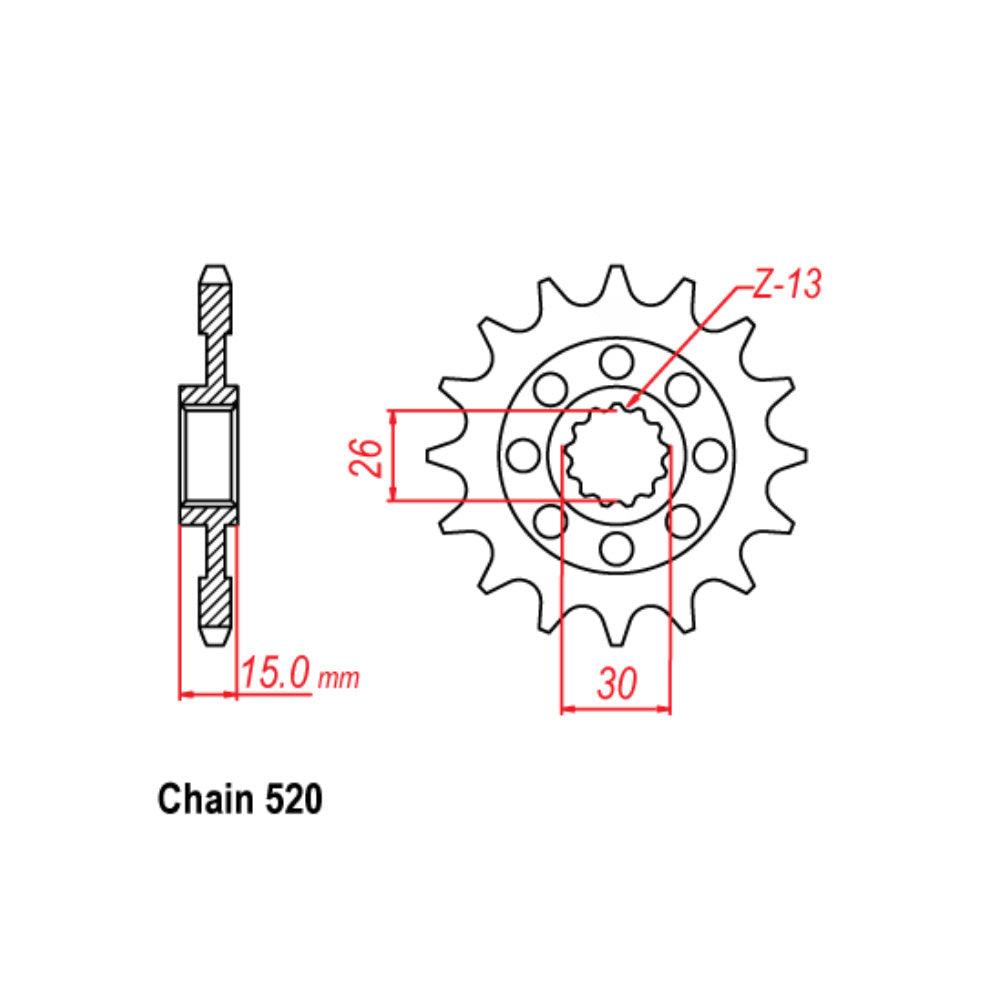 FRONT SPROCKET - STEEL 17T 520P