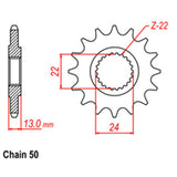 FRONT SPROCKET - STEEL 16T 530P