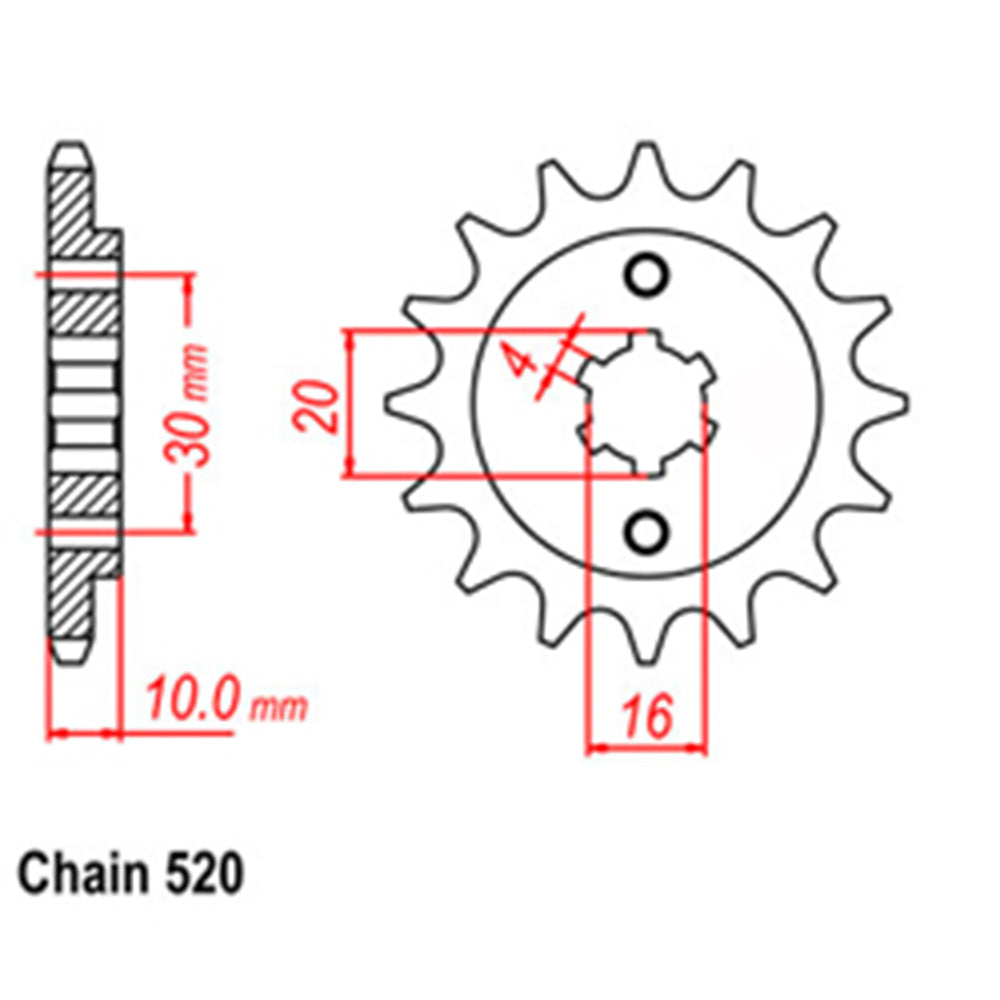 FRONT SPROCKET - STEEL 14T 520P