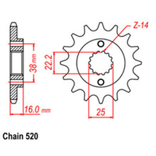 Load image into Gallery viewer, FRONT SPROCKET - STEEL 16T 520P