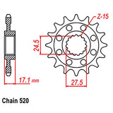 FRONT SPROCKET - STEEL 14T 520P