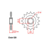 FRONT SPROCKET - STEEL 13T 520P