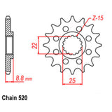 FRONT SPROCKET - STEEL 11T 520P