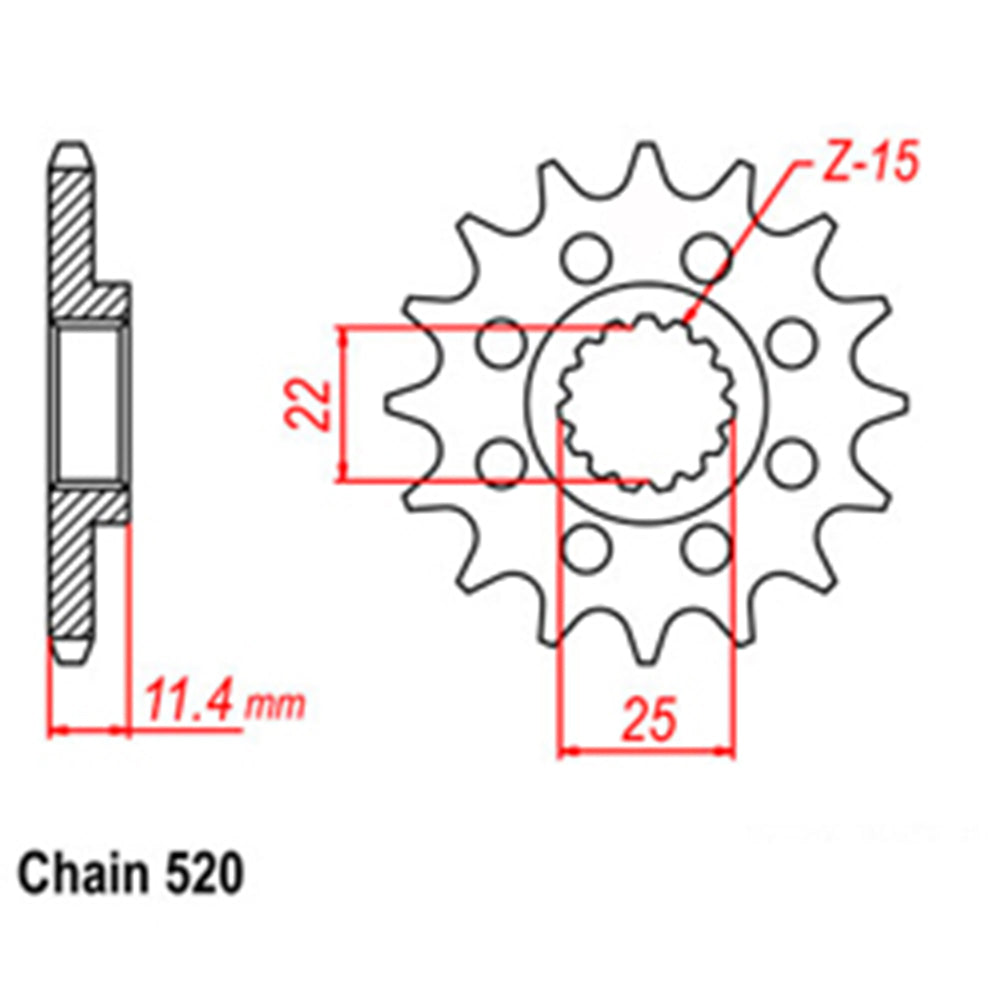 FRONT SPROCKET - STEEL 17T 520P