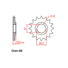 Load image into Gallery viewer, FRONT SPROCKET - STEEL 14T 428P