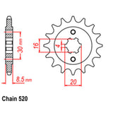 FRONT SPROCKET - STEEL 12T 520P