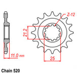 FRONT SPROCKET - STEEL 15T 520P