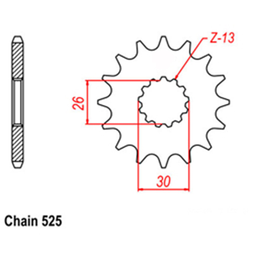 FRONT SPROCKET - STEEL 17T 525P