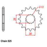 FRONT SPROCKET - STEEL 18T 525P