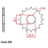 FRONT SPROCKET - STEEL 18T 520P