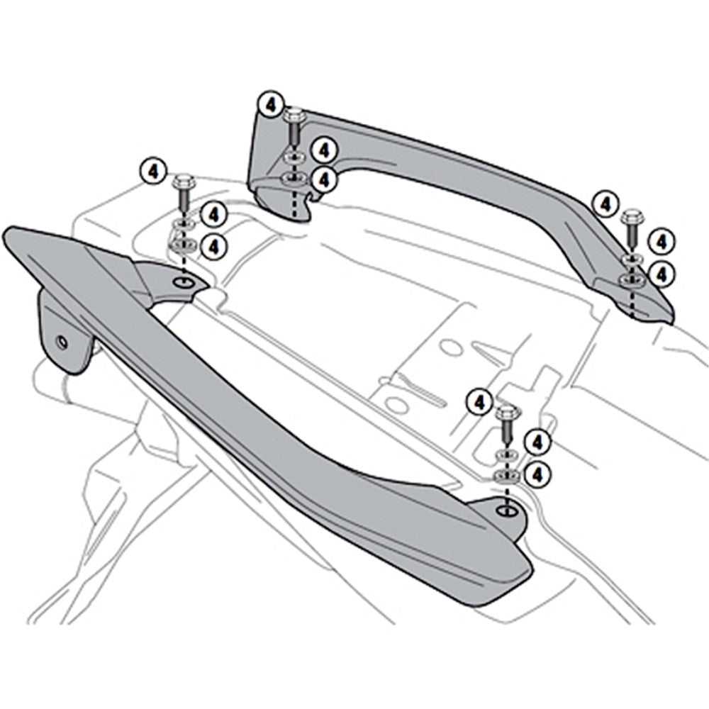 Givi 4103KIT Side Case Pannier Hardware Kit for Kawasaki Versys 650 10-14 w/PL4003CAM Pannier Holders without 451F Rear Racks