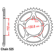Load image into Gallery viewer, REAR SPROCKET - STEEL 44T 525P