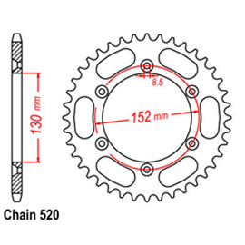 REAR SPROCKET - STEEL 48T 520P