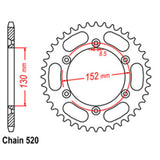 REAR SPROCKET - STEEL 48T 520P