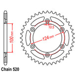 REAR SPROCKET - STEEL 39T 520P