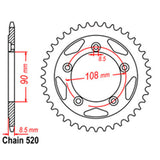 REAR SPROCKET - STEEL 38T 520P