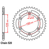 REAR SPROCKET - STEEL 38T 520P