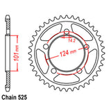 REAR SPROCKET - STEEL 41T 525P