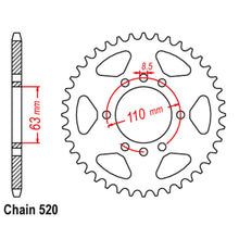 Load image into Gallery viewer, REAR SPROCKET - STEEL 42T 520P