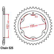 Load image into Gallery viewer, REAR SPROCKET - STEEL 38T 525P