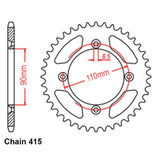 REAR SPROCKET - STEEL 38T 415P