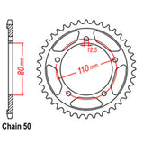 REAR SPROCKET - STEEL 46T 530P