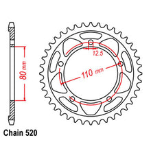 Load image into Gallery viewer, REAR SPROCKET - STEEL 42T 520P