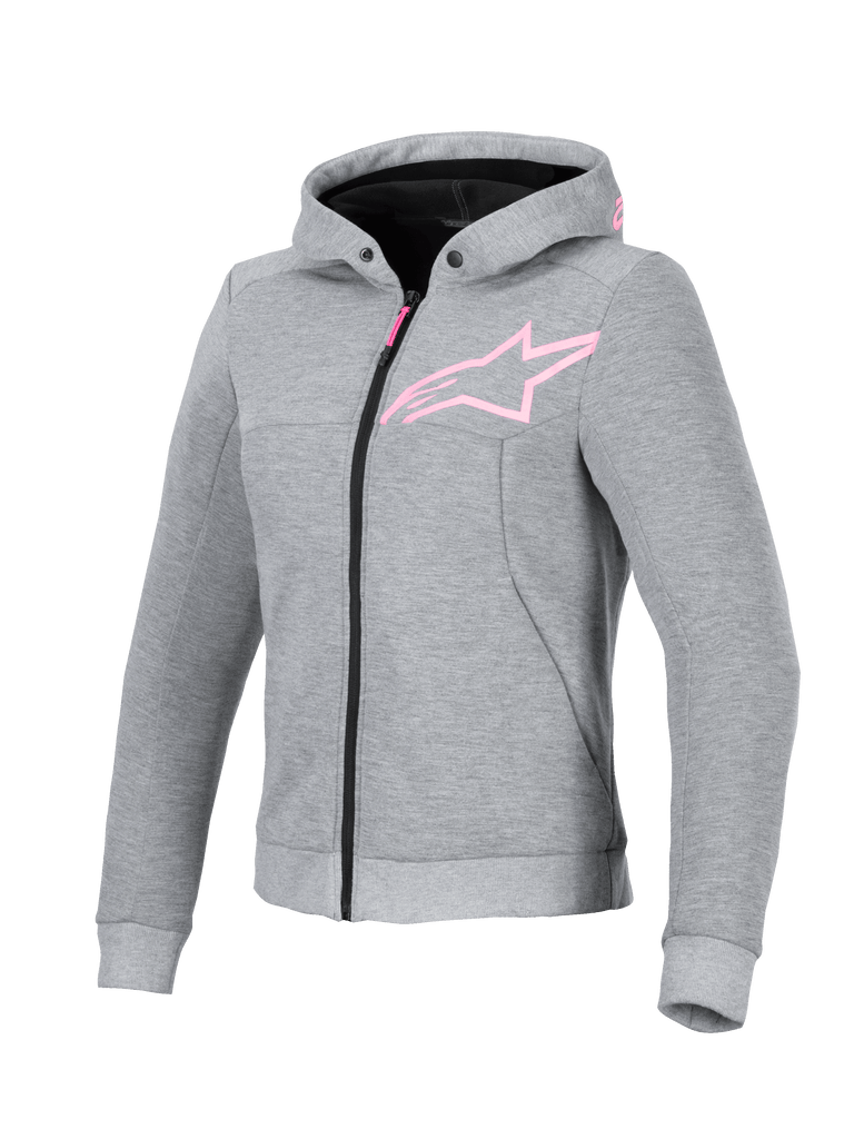Alpinestars Womens Chrome V2 Sport Hoodie - Gray/Heather/Fluro-Pink