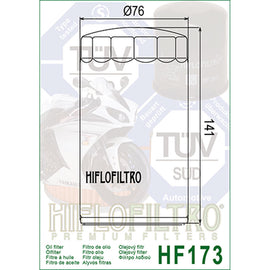 HIFLOFILTRO - OIL FILTER  HF173C CHROME