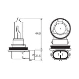 BULB - HALOGEN 12V 65W - H9 - PGJ19-5