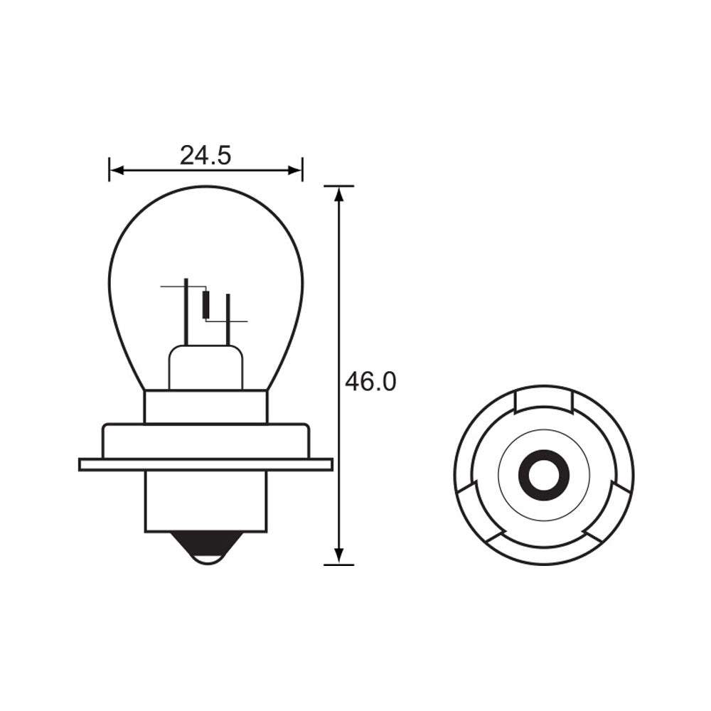 BULB - HEADLIGHT 12V 15W - P26S