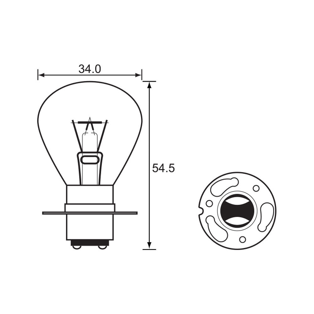 BULB - HEADLIGHT 6V 35/35W - P15D