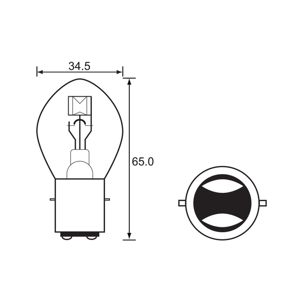 BULB - HEADLIGHT 6V 35/35W - BA20D