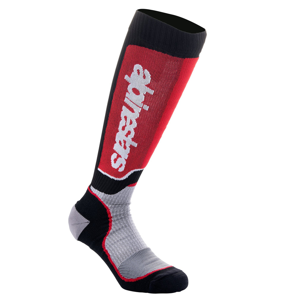 Alpinestars Mx Plus Socks - Black Gray Red - MotoHeaven