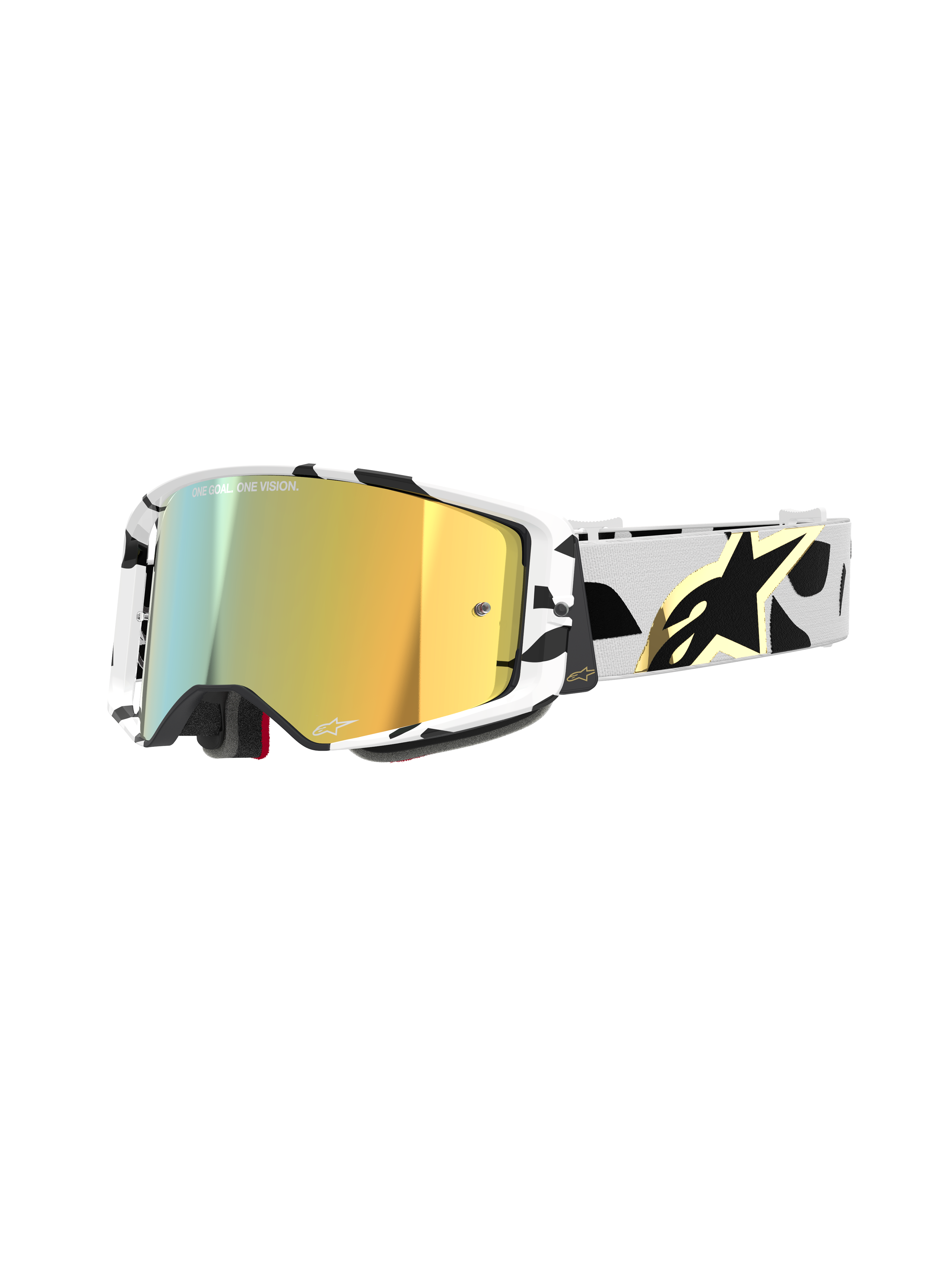 Alpinestars Supertech Corp Goggles With Mirror Gold Lens - White/Gold