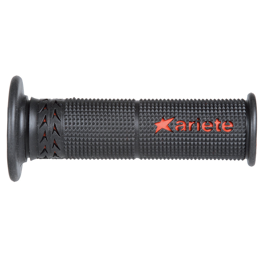 ARIETE MOTORCYCLE HAND GRIPS - SUPERBIKE - ESTORIL - 120mm Open End - BLACK RED