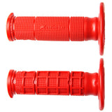 ARIETE MOTORCYCLE HAND GRIPS - MX - UNITY HALF WAFFLE - RED