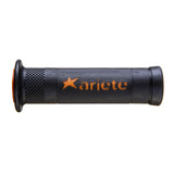 ARIETE MOTORCYCLE HAND GRIPS - ROAD - ARIRAM - BLACK ORANGE