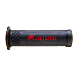 ARIETE MOTORCYCLE HAND GRIPS - ROAD - ARIRAM - BLACK RED