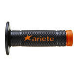 ARIETE MOTORCYCLE HAND GRIPS - OFF ROAD - VULCAN - BLACK ORANGE