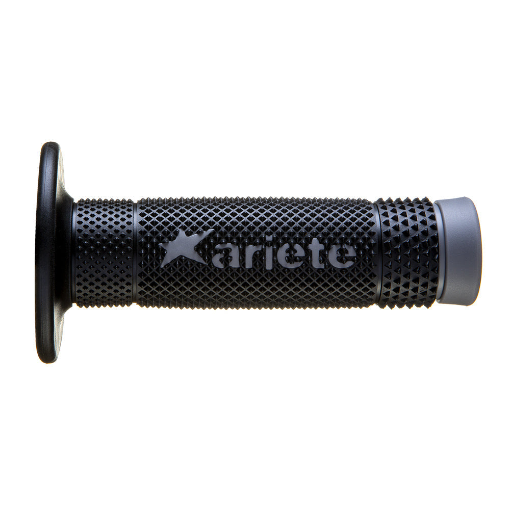 ARIETE MOTORCYCLE HAND GRIPS - OFF ROAD - VULCAN - BLACK GREY