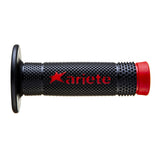 ARIETE MOTORCYCLE HAND GRIPS - OFF ROAD - VULCAN - BLACK RED