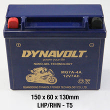 Load image into Gallery viewer, DYNAVOLT MG7A-4A BATTERY 12V AGM Nano Gel 7Ah