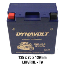 Load image into Gallery viewer, DYNAVOLT MG9-4B-C BATTERY 12V AGM Nano Gel 9Ah